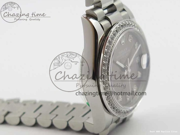 Good Copy Rolex Watches Markers Dial Best Gray Datejust Maker 3091 SS Crystals 31mm on Bracelet 278275 Flexible BP Bezel SS Crystal President Edition 0111